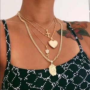 4 Strand Multilayer Chain Necklace